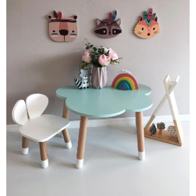 Дитячий стіл напівхмара та 1 стільчик (Мишка) 1065 фото