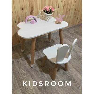 Детский стол полуоблако и 1 стульчик (Зайка) 1345 фото