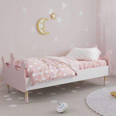 Детская кроватка (Корона) цвет розовый (ножки с розовыми носками) 1209 фото