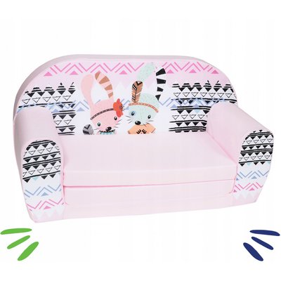 Мягкий детский раскладной диван (Pink) 9 мес- 4 года 4363653 фото