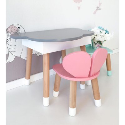 Детский стол полуоблако с пеналом и 1 стульчик (Мишка) 1199 фото
